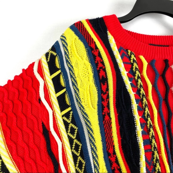 Vintage Rare COOGI Primary Chunky Cableknit Sweater EUC - Picture 5 of 12